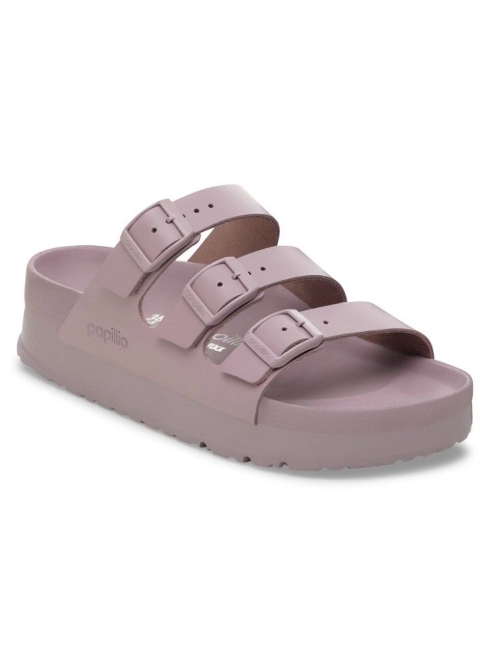 Papillio Birkenstock Florida Flex Platform Leather Faded Purple New w/Box Sz 38